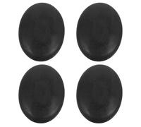 TEHAUX 4pcs Natural Basalt Massage Stones for Beauty Smooth Curved Hot Stones for Body Massage with Even Heat Retention and Warmth Distribution During Personal Spa Days