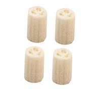 TEHAUX 4pcs Natural Loofah Bath Scrubber Set 10cm Length 5-7cm Diameter Organic Body Washing Scrubbing Brush for Shower Exfoliating and Bath Cleaning