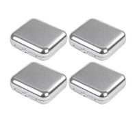TEHAUX 4pcs Portable Mini Metal Ashtray with Lid Stainless Steel Pocket Cigarette Butt Container for Smokers Impact Resistant Outdoor Travel Ash Tray Easy to Clean Compact Design