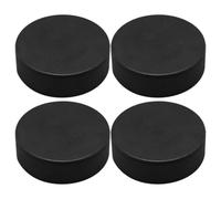 TEHAUX 4pcs Pu Hockey Puck Pvc Ice Hockey Puck Black for Roller Skating Training and Game Use Adults and Teenagers