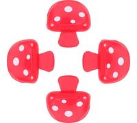 TEHAUX 4pcs Red Mushroom Shaped Toothbrush Travel Case, Dustproof and Lightweight Abs Plastic Toothbrush Head Covers, Compact Protector for Travel, Gym, and Toiletry Bags