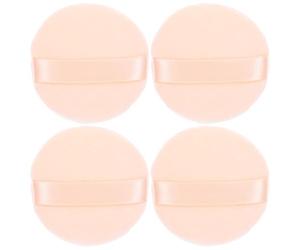TEHAUX 4pcs round Cotton Powder Puff Makeup Sponge, Gentle for Skin, Hands Free Design, for Loose Powder and Foundation Application at Home or Travel