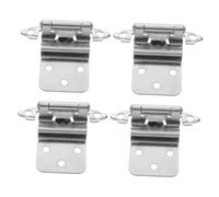 TEHAUX 4pcs Self-Closing Concealed Cabinet Door Hinges Flush Mount Hidden Hinges 1.5mm White Nickel Finish for Kitchen and Living Room Furniture Cupboard