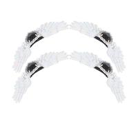 TEHAUX 4pcs Silver Angel Wing Shoe Clips Rhinestone Shoe Charms Removable and Versatile Embellishments for Women Bride Wedding Special Event Decoration
