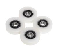 TEHAUX 4pcs Sliding Door Rollers Replacement Wheels for Wardrobe and Plastic Drawer, Nylon and Steel Material with 2.5mm Slot and 5mm Inner Diameter, Quiet Environment Support