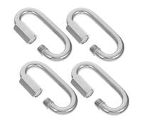 TEHAUX 4pcs Stainless Steel D Shape Chain Link Connectors with Tight Ring Closure, Compact and High Strength Sturdy Chain Repair Links for Emergency Repairs and Outdoor Use