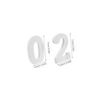 TEHAUX 4pcs White Wooden Number Decor Set Rustic Numeric Ornaments for Shelf Wall Photo Props Party Graduation Bridal Shower Table Decoration