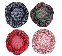 TEHAUX 4Pcs Women’s Elastic Satin Sleeping Bonnets Comfortable Hair Turbans with Adjustable Wide Band Soft Hair Bonnet Set for Night Sleep