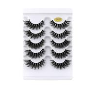 TEHAUX 5 Pairs Fake Eyelashes for Women, Simulation Material False Lashes, Lash Extension Supplies, Make Eyelashes Look Thicker, Suitable for Parties and Club Use