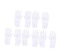 TEHAUX 5 Pairs White Cotton Protective Gloves Non-slip Industrial Work Barrier for Gardening Construction Jewelry Inspection One Fits
