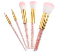 TEHAUX 5 Pcs Liquid Foundation Cosmetics Powder Eyebrow Brush Set 7.08 X 3.93 X 0.78 Inch Comfortable Grip Safe for Washing Makeup Accessories for Women Professional Use