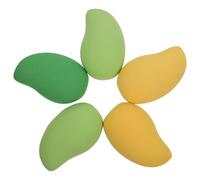 TEHAUX 5 Pcs Mango Shape Sponge Powder Applicators Unique Cosmetic Accessories Stylish Make-up Props Comfortable Hand Feel Strong Grasping Power for Makeup Use Random Color