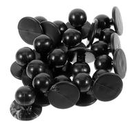 TEHAUX 50pcs Black Plastic Buttons for Chef Uniforms Medium Size 11mm Head 18mm Base DIY Sewing Fastener for Restaurant and Hotel Workwear