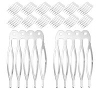 TEHAUX 50pcs Decorative Hair Comb Wedding Bridal Hair Comb 5 Teeth Sturdy Easy to Clip and Fix Silver Iron Classic Simple Design for Bride Festivals