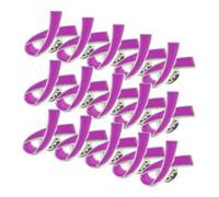 TEHAUX 50pcs Enamel Ribbon Lapel Pins Metal Charity Brooches for Health Awareness Daily Wear Donation Events Purple Color for Supportive Causes