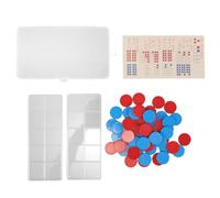 TEHAUX 50Pcs Plastic Math Counting Chips Ten Frame Teaching Counters Educational Arithmetic Chain Math Manipulatives Discs for Classroom Learning Tools