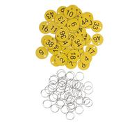 TEHAUX 50pcs Plastic Round Number Tags 1-50 with Key Rings for Quick Recognition and Number Display, Sturdy Hanging Numbered Key Tags Suitable for Gyms and Selling Clothes