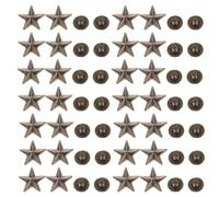 TEHAUX 50pcs Punk Star Alloy Rivet Studs for DIY Crafting, 14mm Copper Five-pointed Star Shape 4mm Screws, Practical and Lightweight Accessories for Hats, Belts, Shoes and Bags