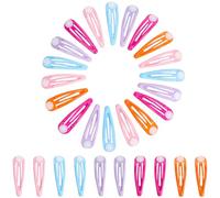 TEHAUX 50pcs Snap Hair Clips Set for Women and 5cm Candy Color Waterdrop Barrettes with Base Assorted Rose Red Pink Purple Orange Blue Cute Hair Accessories and Everyday Styling