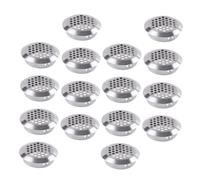 TEHAUX 50pcs Stainless Steel Circle Air Vent Grille for Cabinet Ventilation Corrosion-Resistant Mesh Plug for Wardrobe Shoe Cabinet Heat Dissipation Easy Installation Silver Finish