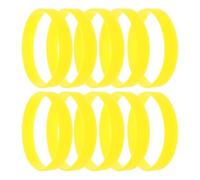TEHAUX 50pcs Unisex Stretch Silicone Bracelets Yellow Stylish Stretchy Wristbands for Women Men, Multiple Ways to Use, for Retro Theme Party or Everyday Wear
