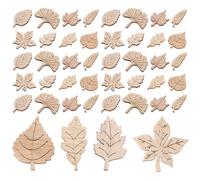 TEHAUX 50pcs Vintage Maple Leaf Wood Chips for Scrapbooking DIY Delicate Decorative Wood Slices for Journaling Diary Craft Projects Autumn Leaves Embellishments