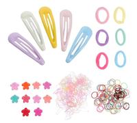 TEHAUX 565pcs Hair Clip Snap Barrette Clip Plastic Elastic Hair Ties Not Easy to Break Long Serving Life Fashionable Chic Look for Daily Wear Christmas
