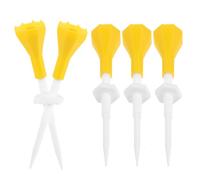 TEHAUX 5pcs Adjustable Yellow Plastic Golf Tees for Daily Use and Outdoor Practice Sturdy Golf Ball Holders that Do Not Mark Club Face for Driving Range