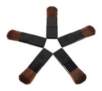 TEHAUX 5pcs Blush Brush Portable Makeup Applicator Small Flat Powder Brush Nylon Fiber Soft Bristles Gentle Touch Use for Travel On-the-go Touchups