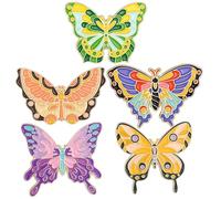 TEHAUX 5pcs Butterfly Brooch Pin Set for Women, Alloy Material, Assorted Colours, for Weddings and Dances, Fashion Brooches for Daily Matching and Party Decoration