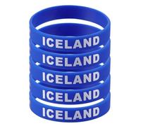 TEHAUX 5pcs Country Flag Printed Silicone Wristband for Sports Game Blue