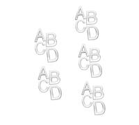TEHAUX 5pcs Electroplated Letter Sign Self-adhesive Name Plates for Doors Massive Alphabet Plaques for Office Home Wall Decoration Resistant to Fading and Wear