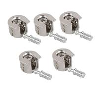 TEHAUX 5Pcs Furniture Side Knock Down Connector Screw-in Dowels Alloy Shelf Fixer Cabinet Wardrobe Drawer Fastener Silver 3.2X2X1.5CM (J24YB39W411TL)