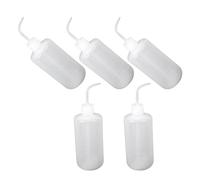 TEHAUX 5pcs Garden Squeeze Bottles with Bent Spout 500ml Plastic Watering Cans for Succulent Plants and Hard-to-reach Soil Irrigation Simulating Natural Rainfall