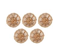 TEHAUX 5pcs Handwoven Bamboo Bird Nest with Hook Parrot Nest Bed Decorative Comfortable Habitat for Parrot and Small Birds