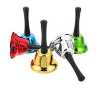 TEHAUX 5pcs Metal Hand Bells Manual Ringer Decorative Xmas Bells for Pet Training and Wedding Ceremonies for Restaurant Service and Attention Activities