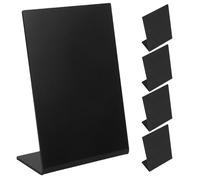 TEHAUX 5Pcs Mini Acrylic L-Shaped Blackboard Signs 10X15Cm - Small Tabletop Food Display Boards for Buffet, Party, Restaurant, and Wedding Labeling