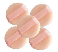 TEHAUX 5pcs Mini Flocking Powder Puff Set 2.5cm Round Makeup Sponges for Loose and Decorative Powder, Breathable Cosmetic Applicators for Face and Under Eye Makeup