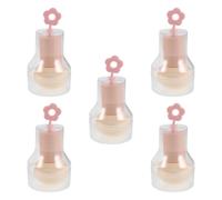 TEHAUX 5pcs Mushroom Makeup Sponge Set with Ergonomic Handle for On-the-go Makeup Blending, Wet and Dry Versatility, Compact and Mini Beauty Puff Tool for Smooth Foundation Application