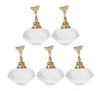 TEHAUX 5pcs Nail Stand Zinc Alloy Manicure Practice Holder Portable Nail Support Base for Home DIY Art Display Rack Beginners Professional Training