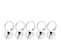 TEHAUX 5pcs Silver Metal Cat Dog Collar Bells for Tracking and Wildlife | Loud Sound Warning, Christmas Decor Use, Handy Set for Cats and Dogs, Compact Metal Build