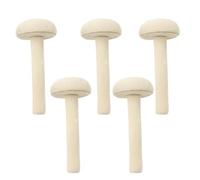 TEHAUX 5pcs Wood Mushroom Printing Ink Roller for Printmaking, Wear Resistant and Break Resistant Art Printmaking Tool with Simple and Generous Design in Khaki