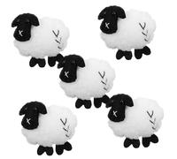TEHAUX 5pcs Wool Felt Sheep Charms Keychains DIY Craft Accessories for Miniature Felt Sheep Ornaments Crafts for Costume and Handmade Decoration in UK