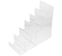 TEHAUX 6-Layer Acrylic Tiered Riser Display Stand, Clear Wallet Holder Rack and Jewelry Organizer, Stable Transparent Shelf for Glasses Storage at Desktop (9.1X7.9X3.9 In