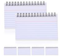 TEHAUX 6 Pcs Index Cards Notecards Horizontal Lined Thick Paper Metal Binding Rings Easy Page-Turning Convenient to Carry for School Writing Classroom Study