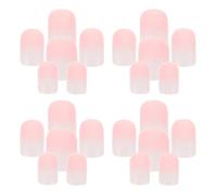TEHAUX 6 Sets 24pcs White Gradient Press on Nails Full Coverage Fake Nail Pieces for Women Short Wearable for Bridal and Daily Use