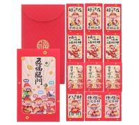 TEHAUX 60 Pcs Horse Year Red Envelopes for Lunar Year Premium Paper Chinese Spring Festival Money Packets with Festive Cartoon Designs Lucky Hongbao for Adults Keepsake Collection