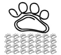 TEHAUX 60pcs Black Metal Paw Print Paper Clips, Cute Decorative Mini Binder Clips for Document Sorting, School Stationery Accessories, Office Desk Organizers for Teachers and Students