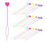 TEHAUX 60pcs s Hair Beader Tool Set with Heart-Shaped Threading Applicator Multi-Color Plastic French Braid Loops and Bun Hair Accessories for Ponytail Styling