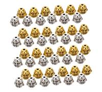 TEHAUX 60pcs Vintage Tibetan Buddha Head Charms for Bracelets and Necklaces Antique Silver and Gold Alloy Spacer Beads for Jewelry Making Meditation Crafting Findings Lucky Maitreya